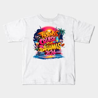 Friends Cruise 2024 Matching Flamingo Cruise Squad Kids T-Shirt